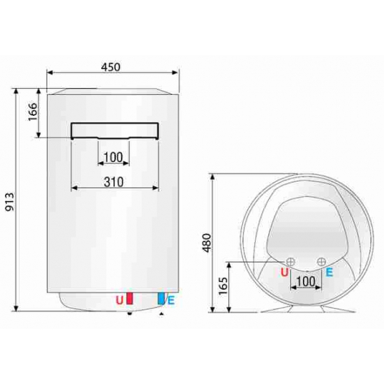 Водонагреватель накопительный ARISTON PRO1 R INOX ABS 100 V
