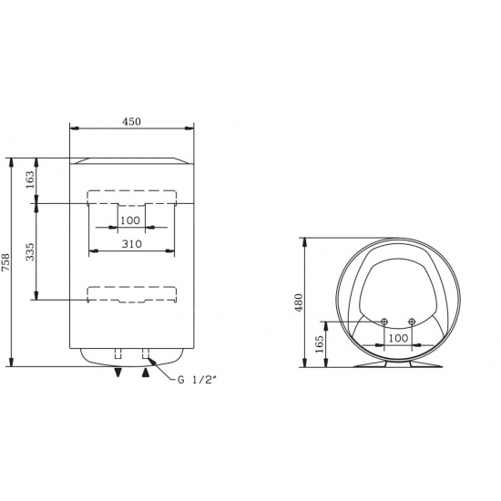 Водонагреватель накопительный ARISTON PRO1 R INOX ABS 80 V