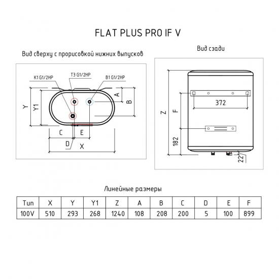 Водонагреватель накопительный THERMEX IF 100 V pro Wi-F