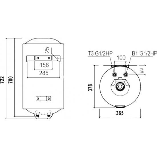 Водонагреватель накопительный THERMEX TitaniumHeat 50 V Slim