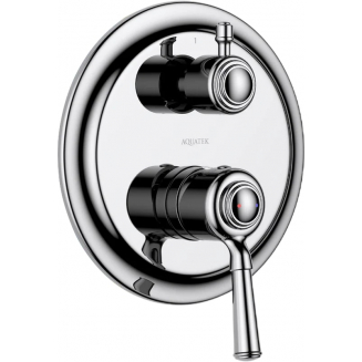 Встраиваемый смеситель для душа и ванны AQUATEK Классик AQ1547CR С ВНУТРЕННЕЙ ЧАСТЬЮ, 3 режима, хром