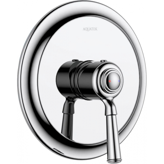 Встраиваемый смеситель для душа и ванны AQUATEK Классик AQ1566CR С ВНУТРЕННЕЙ ЧАСТЬЮ, хром
