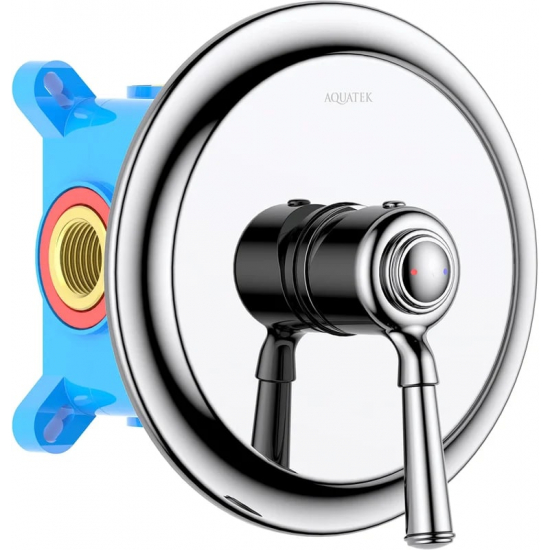 Встраиваемый смеситель для душа и ванны AQUATEK Классик AQ1566CR С ВНУТРЕННЕЙ ЧАСТЬЮ, хром