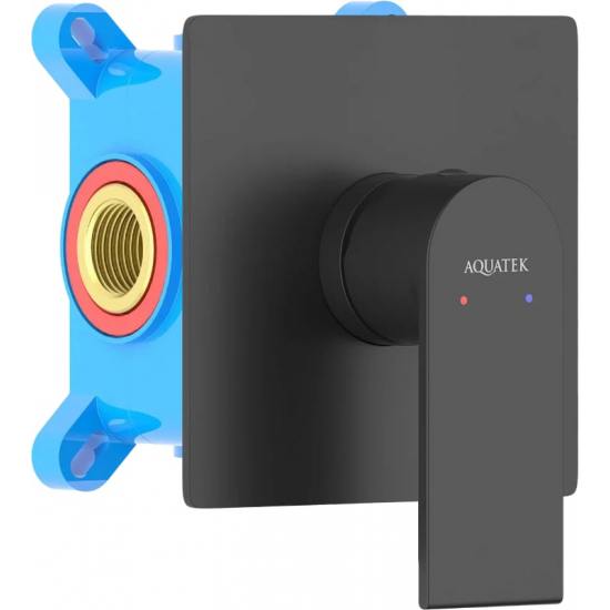 Встраиваемый смеситель для душа и ванны AQUATEK Лира AQ1466MB С ВНУТРЕННЕЙ ЧАСТЬЮ, матовый чёрный