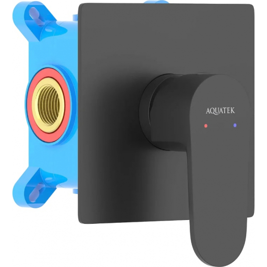Встраиваемый смеситель для душа и ванны AQUATEK Оберон AQ1266MB С ВНУТРЕННЕЙ ЧАСТЬЮ, матовый чёрный