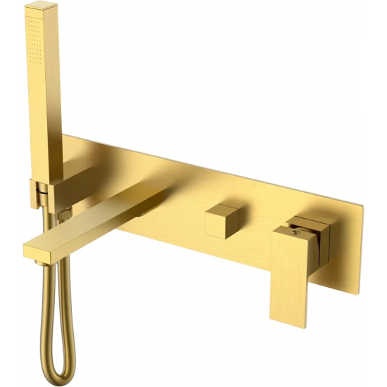 Встраиваемый смеситель для душа и ванны BOHEME Qubic 474-2-MG С ВНУТРЕННЕЙ ЧАСТЬЮ, matt gold