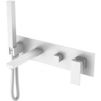 Встраиваемый смеситель для душа и ванны BOHEME Qubic 474-2-MW С ВНУТРЕННЕЙ ЧАСТЬЮ, matt white