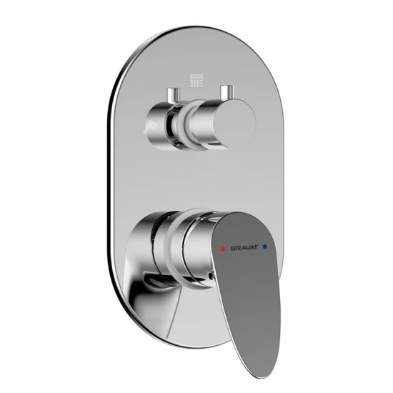 Встраиваемый смеситель для душа и ванны BRAVAT Drop P69190C-RUS, С ВНУТРЕННЕЙ ЧАСТЬЮ
