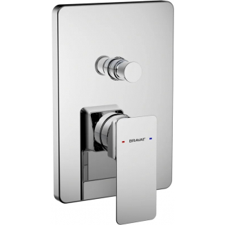Встраиваемый смеситель для душа и ванны BRAVAT Phillis PB856101CP-2-ENG хром