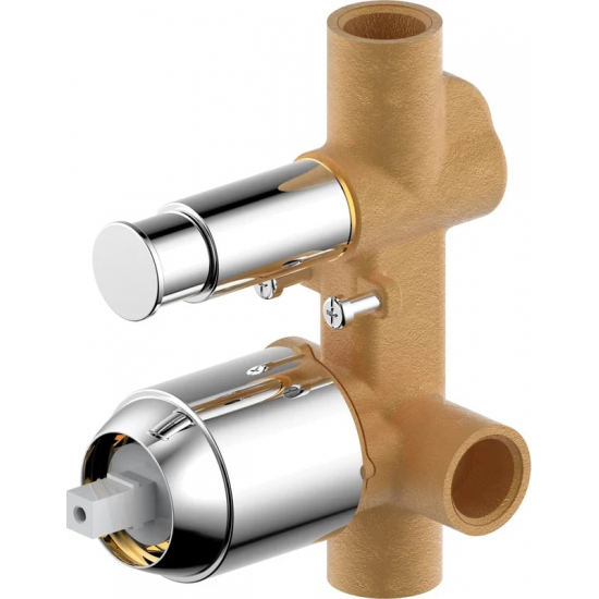 Встраиваемый смеситель для душа и ванны BRAVAT Phillis PB856101CP-2-ENG, С ВНУТРЕННЕЙ ЧАСТЬЮ