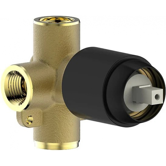 Встраиваемый смеситель для душа и ванны BRAVAT Rhein PB8429564BW-ENG С ВНУТРЕННЕЙ ЧАСТЬЮ, чёрный