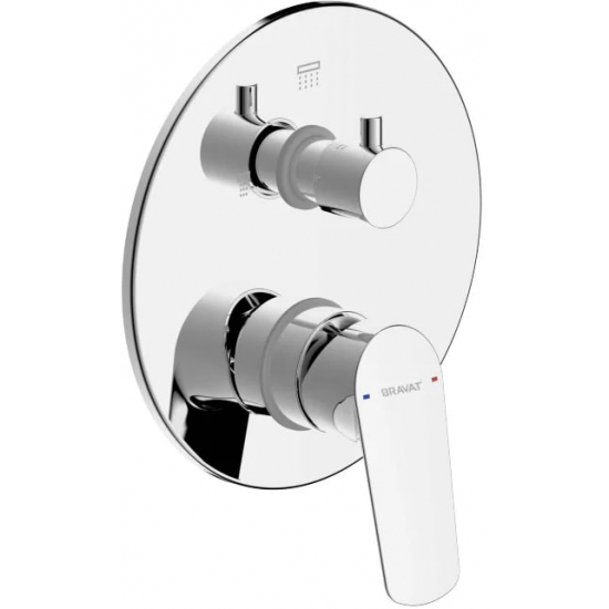 Встраиваемый смеситель для душа и ванны BRAVAT Rhein PB8429564CP-2-ENG хром