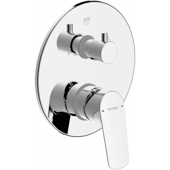 Встраиваемый смеситель для душа и ванны BRAVAT Rhein PB8429564CP-3-ENG хром