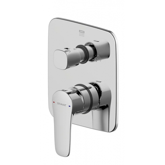 Встраиваемый смеситель для душа и ванны BRAVAT Source PB8173218CP-2-ENG, С ВНУТРЕННЕЙ ЧАСТЬЮ