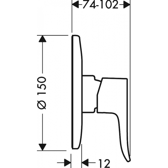 Встраиваемый смеситель для душа и ванны HANSGROHE Metris 31686000 хром