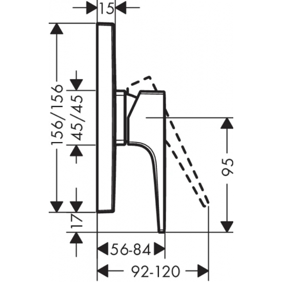 Встраиваемый смеситель для душа и ванны HANSGROHE Metropol 74565000 хром