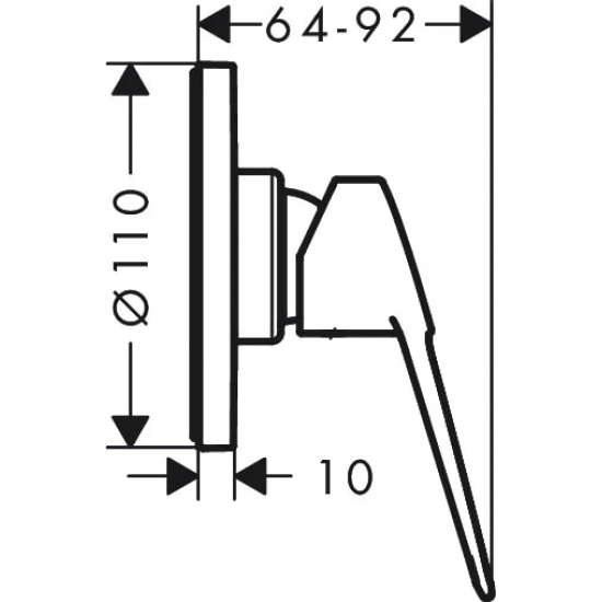 Встраиваемый смеситель для душа и ванны HANSGROHE Novus Loop 71361000 С ВНУТРЕННЕЙ ЧАСТЬЮ, хром
