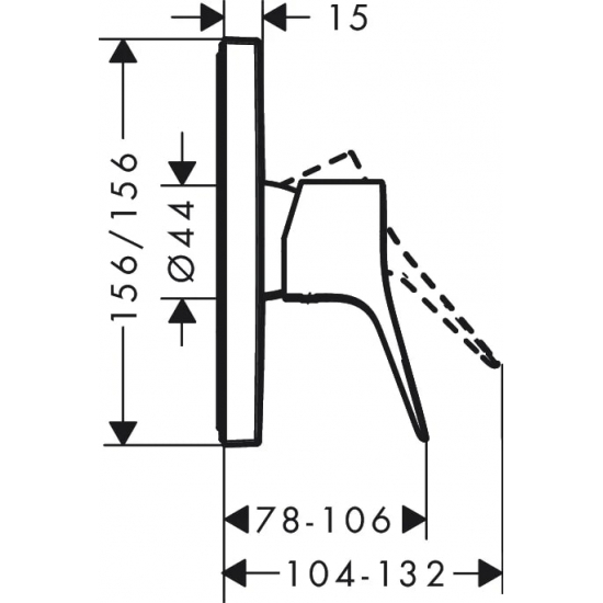 Встраиваемый смеситель для душа и ванны HANSGROHE Vivenis 75615670 С ВНУТРЕННЕЙ ЧАСТЬЮ, чёрный