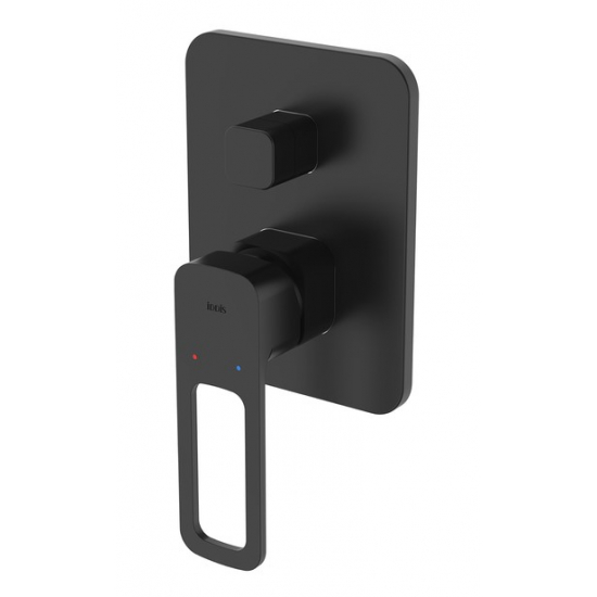 Встраиваемый смеситель для душа и ванны IDDIS Slide SLIBL00i67 С ВНУТРЕННЕЙ ЧАСТЬЮ, чёрный