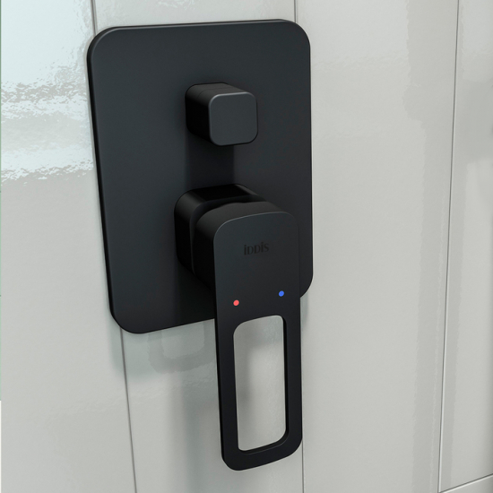 Встраиваемый смеситель для душа и ванны IDDIS Slide SLIBL00i67 С ВНУТРЕННЕЙ ЧАСТЬЮ, чёрный