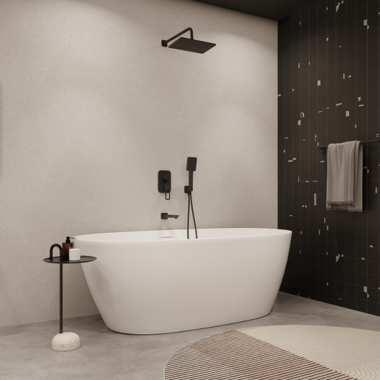 Встраиваемый смеситель для душа и ванны IDDIS Slide SLIBL00i68 С ВНУТРЕННЕЙ ЧАСТЬЮ, чёрный