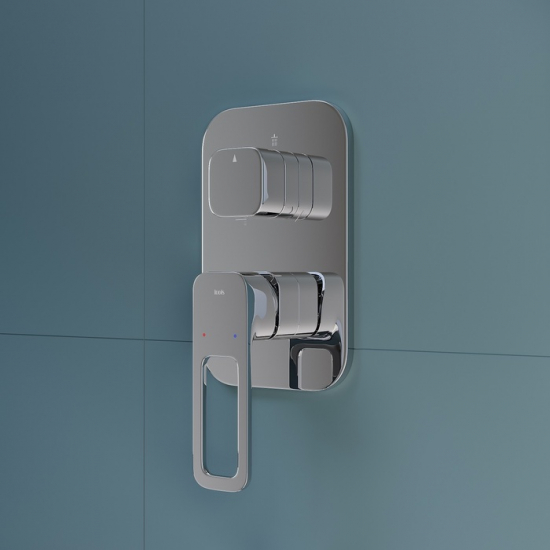 Встраиваемый смеситель для душа и ванны IDDIS Slide SLISB00i68 С ВНУТРЕННЕЙ ЧАСТЬЮ, хром