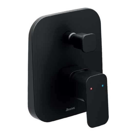 Встраиваемый смеситель для душа и ванны RAVAK 10° Free black -TD F 065.20 чёрный матовый