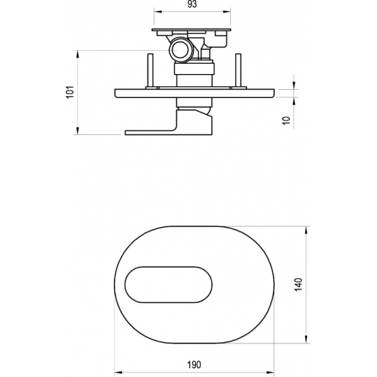 Встраиваемый смеситель для душа и ванны RAVAK Chrome CR 066.00 хром