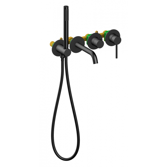 Встраиваемый смеситель для душа и ванны TIMO Saona 2314/03YSM С ВНУТРЕННЕЙ ЧАСТЬЮ, чёрный