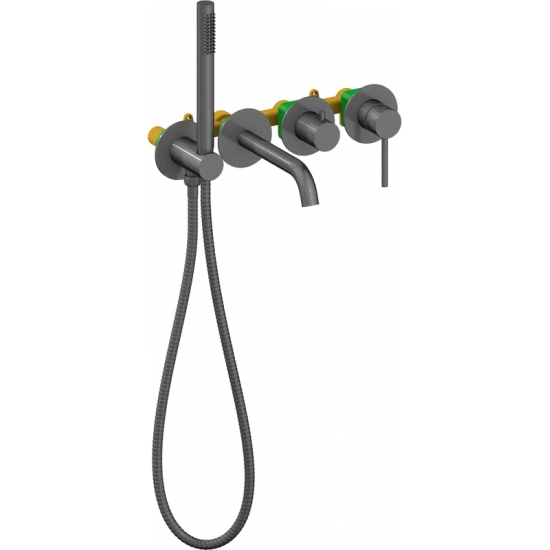 Встраиваемый смеситель для душа и ванны TIMO Saona 2314/18YSM С ВНУТРЕННЕЙ ЧАСТЬЮ, чёрное золото