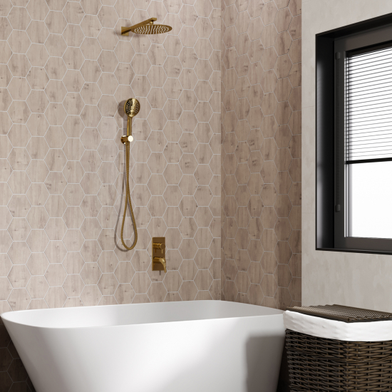 Встраиваемый смеситель для душа и ванны WASSERKRAFT Sauer 7171 С ВНУТРЕННЕЙ ЧАСТЬЮ, золото