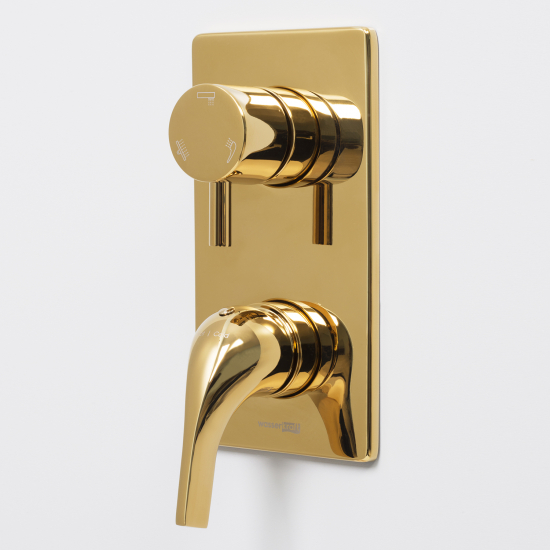 Встраиваемый смеситель для душа и ванны WASSERKRAFT Sauer 7171 С ВНУТРЕННЕЙ ЧАСТЬЮ, золото