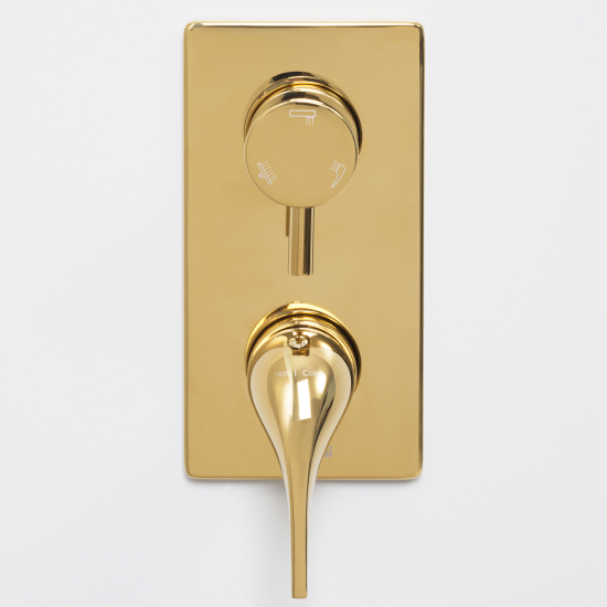 Встраиваемый смеситель для душа и ванны WASSERKRAFT Sauer 7171 С ВНУТРЕННЕЙ ЧАСТЬЮ, золото