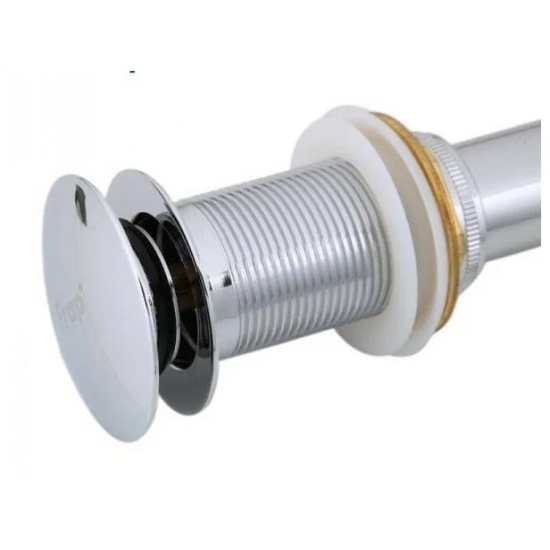 Выпуск для сифона FRAP F65-2 click-clack цельнометаллический пробка 62мм без перелива хром