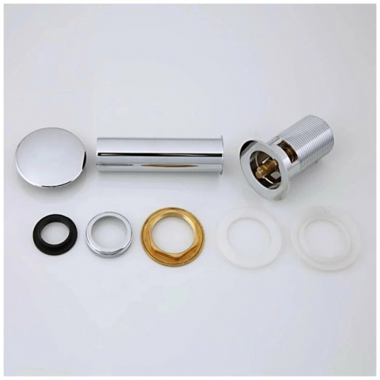 Выпуск для сифона FRAP F65-2 click-clack цельнометаллический пробка 62мм без перелива хром