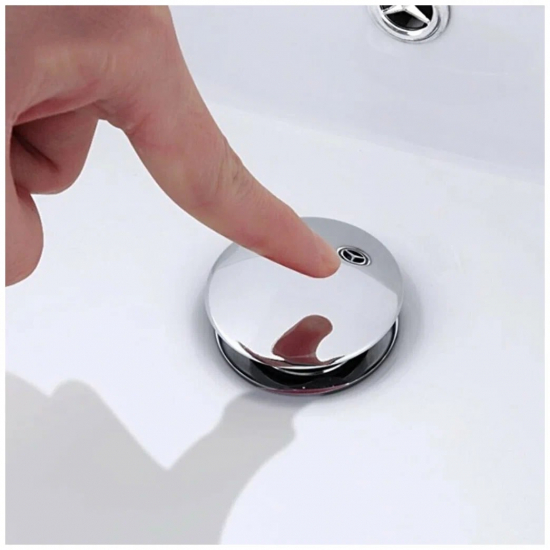 Выпуск для сифона FRAP F65-2 click-clack цельнометаллический пробка 62мм без перелива хром