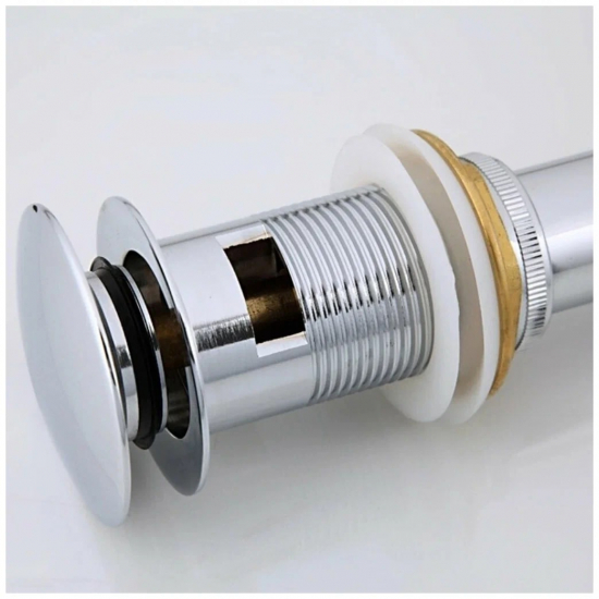 Выпуск для сифона FRAP F65-2 click-clack цельнометаллический пробка 62мм без перелива хром