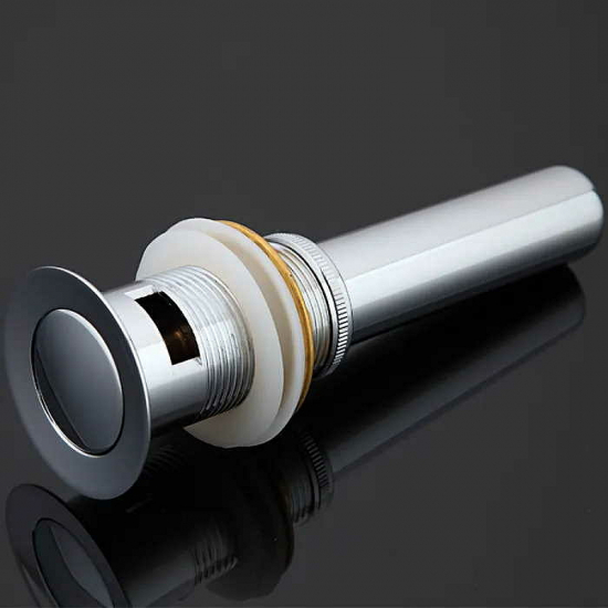 Выпуск для сифона FRAP F66-2 click-clack цельнометаллический пробка 38мм с переливом хром