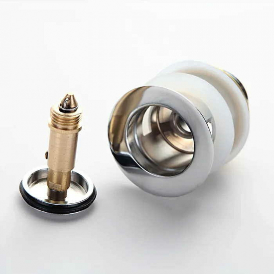 Выпуск для сифона FRAP F66-2 click-clack цельнометаллический пробка 38мм с переливом хром