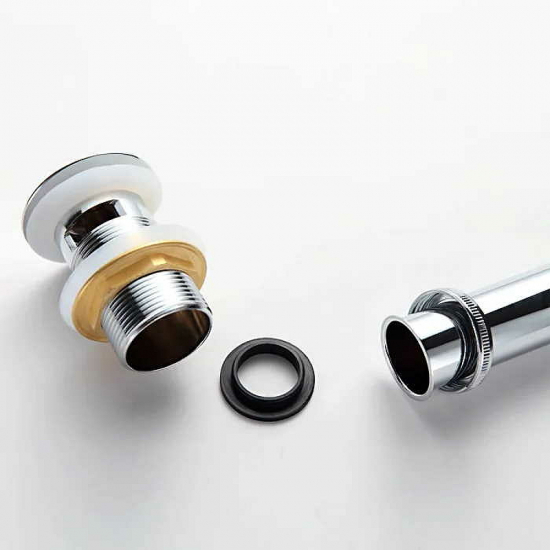 Выпуск для сифона FRAP F66-2 click-clack цельнометаллический пробка 38мм с переливом хром