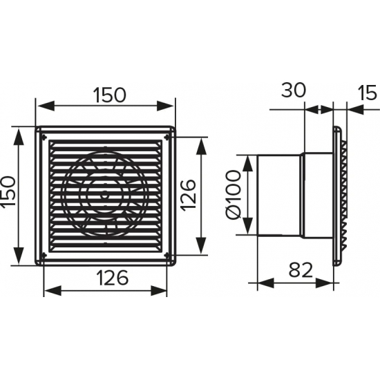 Вытяжной вентилятор AURAMAX C 4S D100 с антимаскитной сеткой