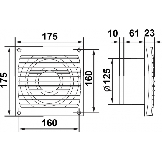 Вытяжной вентилятор AURAMAX OPTIMA 5C D125 с обратным клапаном