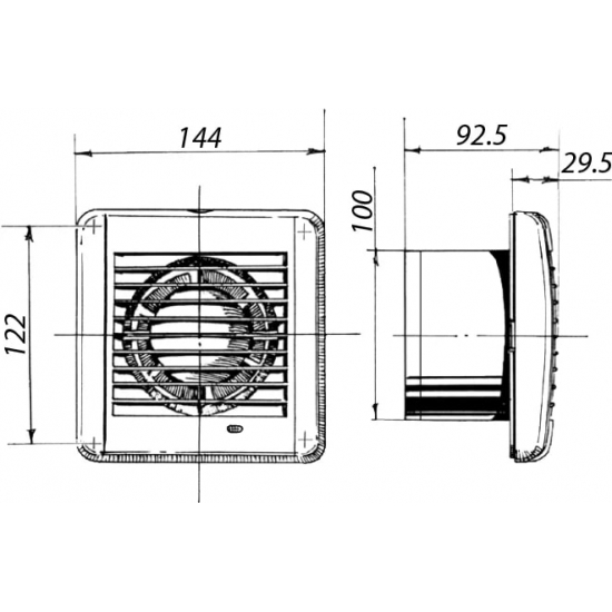 Вытяжной вентилятор BLAUBERG Aero 100 с обратным клапаном
