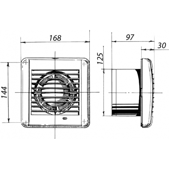 Вытяжной вентилятор BLAUBERG Aero 125 с обратным клапаном