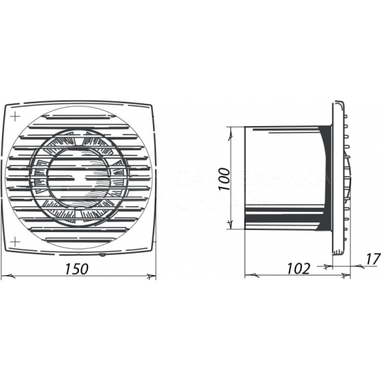 Вытяжной вентилятор BLAUBERG Bravo 100T с обратным клапаном