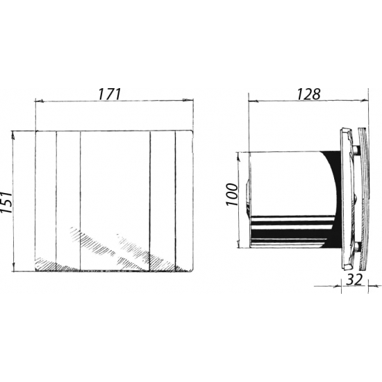 Вытяжной вентилятор BLAUBERG Quatro 100, закрытого типа