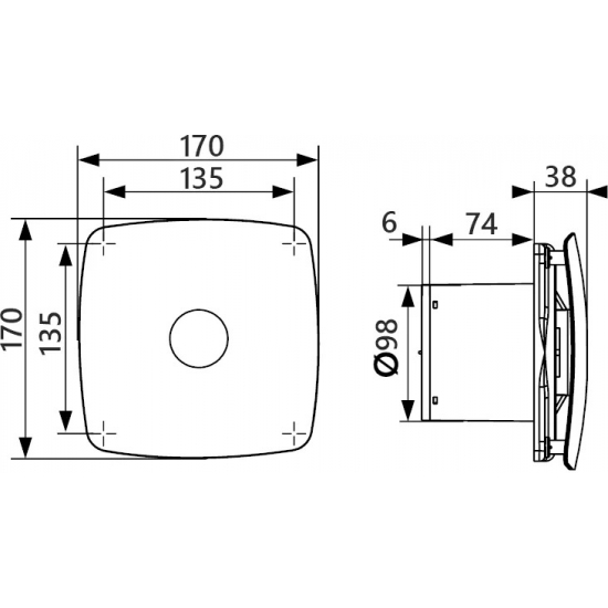 Вытяжной вентилятор DICITI Rio 4C D100 с обратным клапаном
