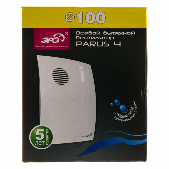 Вытяжной вентилятор ERA  PARUS 4C  D100 с обратным клапаном