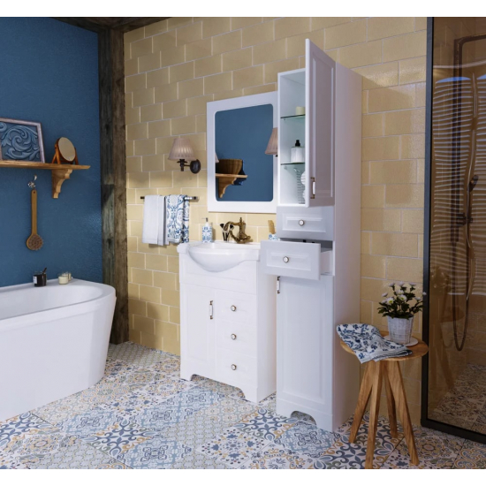 Зеркало 1MarKa Прованс 65 белый глянец