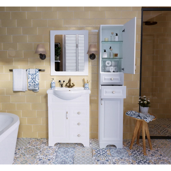 Зеркало 1MarKa Прованс 65 белый глянец